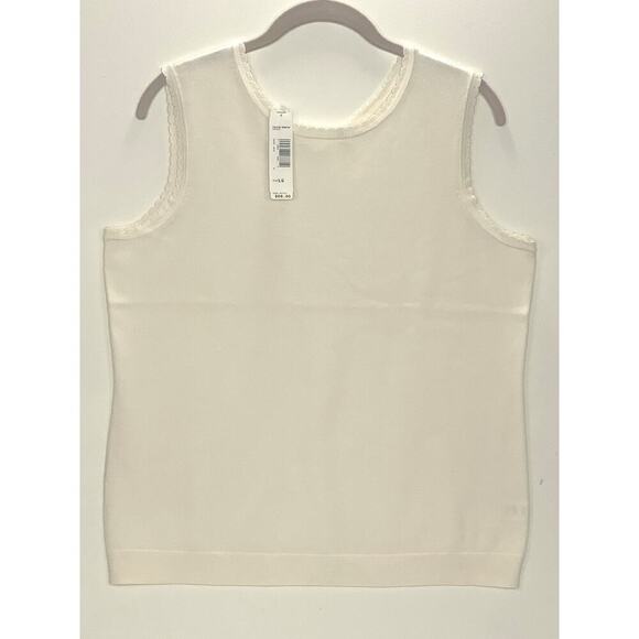 PENDLETON Derby Days Tank Top Large Ivory Silk Blend Lightweight Sweater NWT $68 - Picture 1 of 7